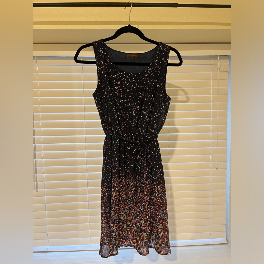 Navy blue with confetti color dress